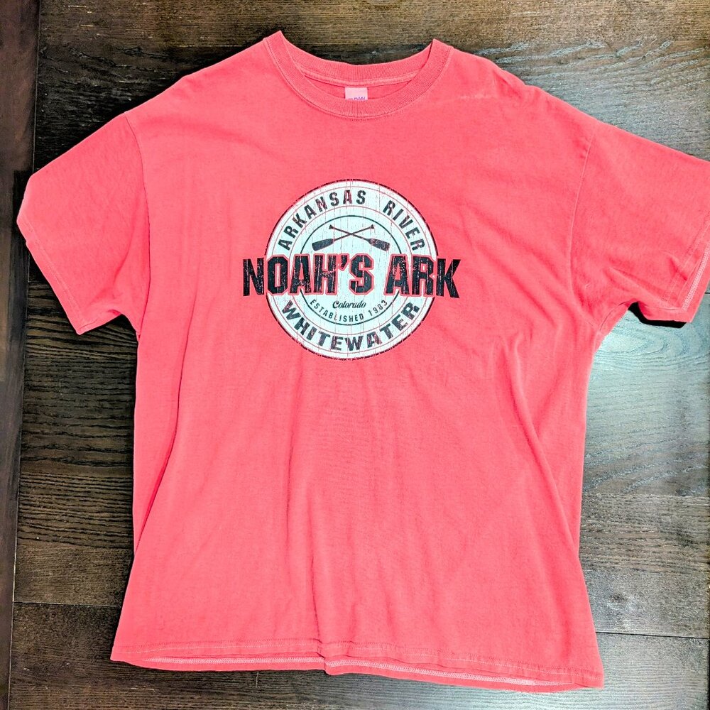 Noahs Ark Whitewater Gray T-Shirt XL Short Sleeve - Salmon Pink - Colorado